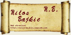Miloš Bajkić vizit kartica